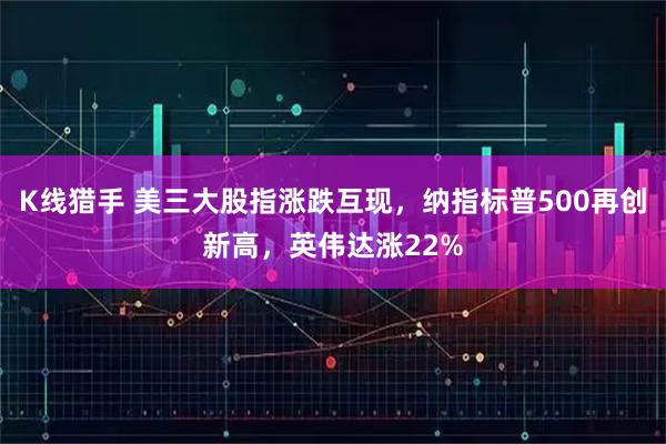K线猎手 美三大股指涨跌互现，纳指标普500再创新高，英伟达涨22%